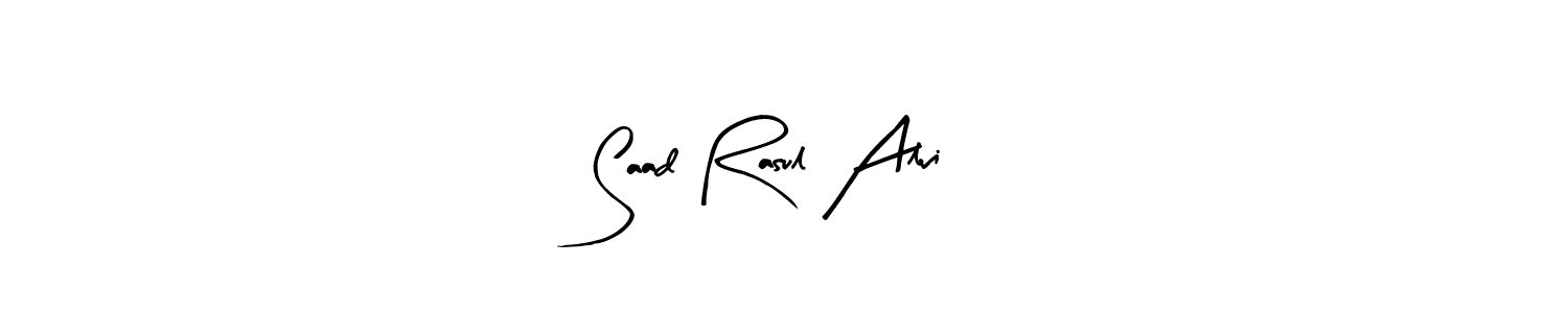 Create a beautiful signature design for name Saad Rasul Alvi. With this signature (Arty Signature) fonts, you can make a handwritten signature for free. Saad Rasul Alvi signature style 8 images and pictures png