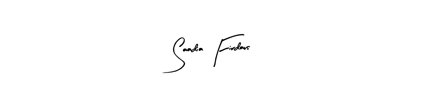 Make a beautiful signature design for name Saadia Firdaus. Use this online signature maker to create a handwritten signature for free. Saadia Firdaus signature style 8 images and pictures png