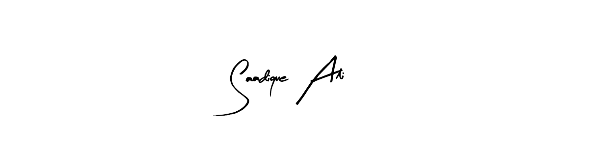 Use a signature maker to create a handwritten signature online. With this signature software, you can design (Arty Signature) your own signature for name Saadique Ali. Saadique Ali signature style 8 images and pictures png