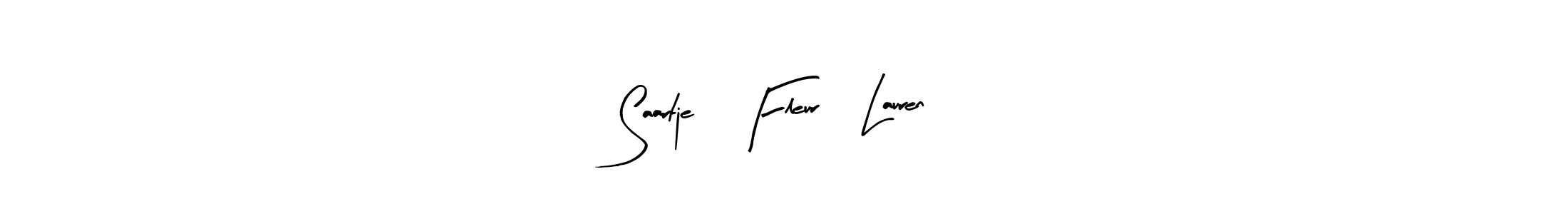 Create a beautiful signature design for name Saartje, Fleur, Lauren. With this signature (Arty Signature) fonts, you can make a handwritten signature for free. Saartje, Fleur, Lauren signature style 8 images and pictures png