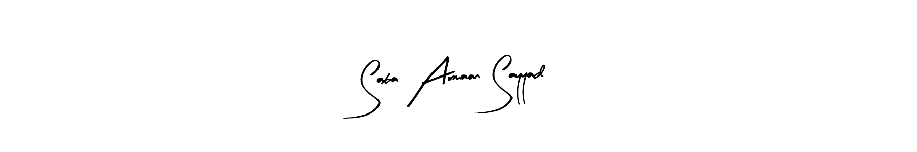 Here are the top 10 professional signature styles for the name Saba Armaan Sayyad. These are the best autograph styles you can use for your name. Saba Armaan Sayyad signature style 8 images and pictures png