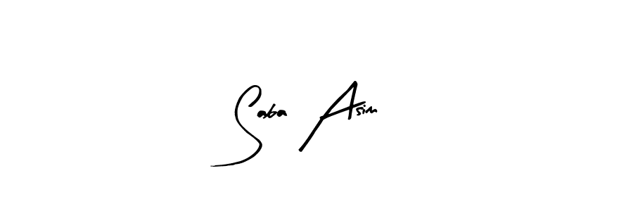 Use a signature maker to create a handwritten signature online. With this signature software, you can design (Arty Signature) your own signature for name Saba Asim. Saba Asim signature style 8 images and pictures png