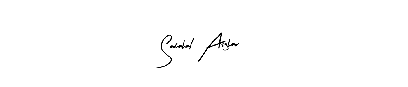 How to make Sabahat Asghar name signature. Use Arty Signature style for creating short signs online. This is the latest handwritten sign. Sabahat Asghar signature style 8 images and pictures png