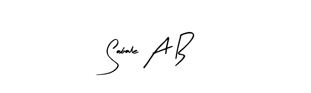 How to make Sabale A B name signature. Use Arty Signature style for creating short signs online. This is the latest handwritten sign. Sabale A B signature style 8 images and pictures png