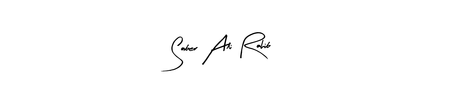 Arty Signature is a professional signature style that is perfect for those who want to add a touch of class to their signature. It is also a great choice for those who want to make their signature more unique. Get Saber Ali Rahib name to fancy signature for free. Saber Ali Rahib signature style 8 images and pictures png