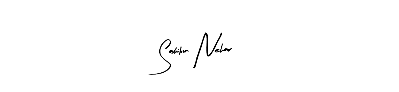 Design your own signature with our free online signature maker. With this signature software, you can create a handwritten (Arty Signature) signature for name Sabikun Nehar. Sabikun Nehar signature style 8 images and pictures png