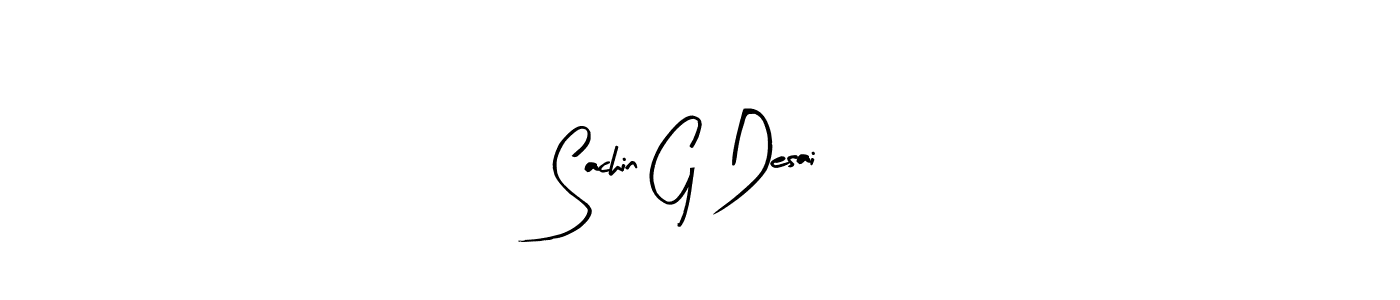 How to make Sachin G Desai name signature. Use Arty Signature style for creating short signs online. This is the latest handwritten sign. Sachin G Desai signature style 8 images and pictures png