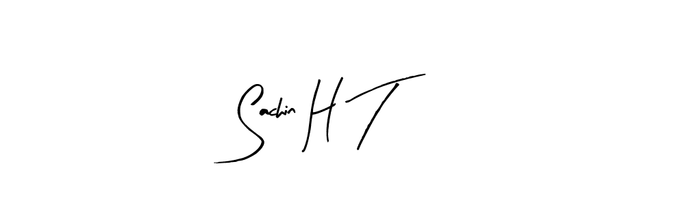 Arty Signature is a professional signature style that is perfect for those who want to add a touch of class to their signature. It is also a great choice for those who want to make their signature more unique. Get Sachin H T name to fancy signature for free. Sachin H T signature style 8 images and pictures png