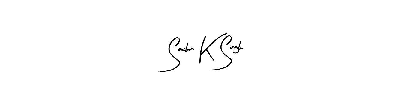 How to make Sachin K Singh name signature. Use Arty Signature style for creating short signs online. This is the latest handwritten sign. Sachin K Singh signature style 8 images and pictures png