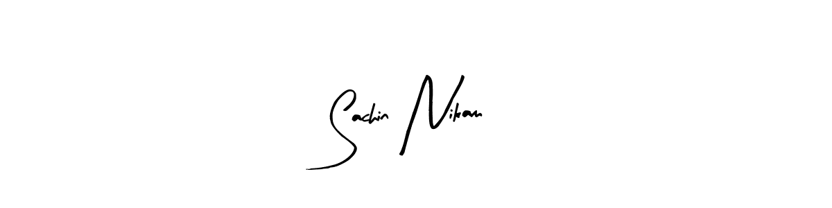 Sachin Nikam stylish signature style. Best Handwritten Sign (Arty Signature) for my name. Handwritten Signature Collection Ideas for my name Sachin Nikam. Sachin Nikam signature style 8 images and pictures png