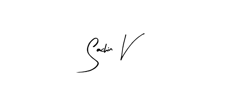 Arty Signature is a professional signature style that is perfect for those who want to add a touch of class to their signature. It is also a great choice for those who want to make their signature more unique. Get Sachin V name to fancy signature for free. Sachin V signature style 8 images and pictures png