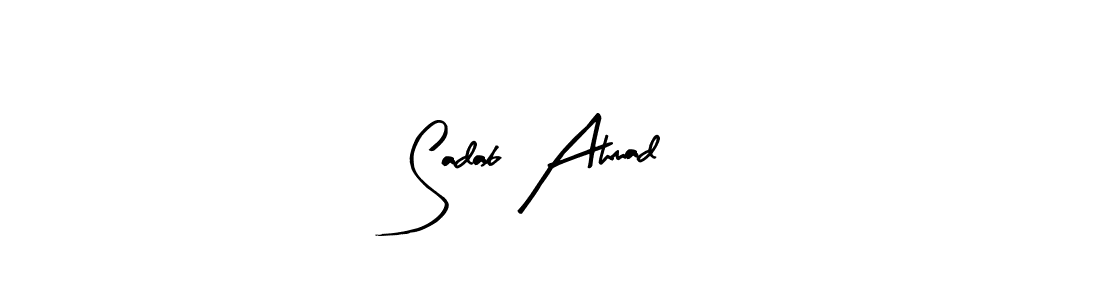 Design your own signature with our free online signature maker. With this signature software, you can create a handwritten (Arty Signature) signature for name Sadab Ahmad. Sadab Ahmad signature style 8 images and pictures png