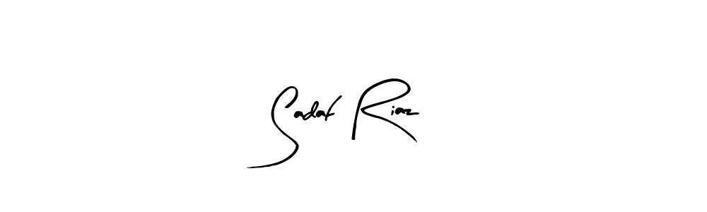 How to make Sadaf Riaz name signature. Use Arty Signature style for creating short signs online. This is the latest handwritten sign. Sadaf Riaz signature style 8 images and pictures png