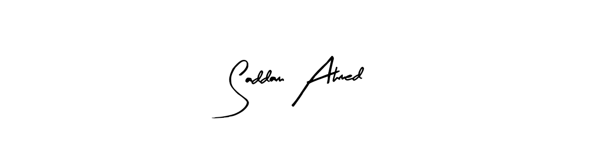 You can use this online signature creator to create a handwritten signature for the name Saddam Ahmed. This is the best online autograph maker. Saddam Ahmed signature style 8 images and pictures png