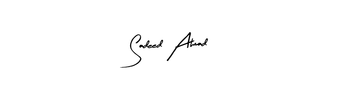 Arty Signature is a professional signature style that is perfect for those who want to add a touch of class to their signature. It is also a great choice for those who want to make their signature more unique. Get Sadeed Ahmad name to fancy signature for free. Sadeed Ahmad signature style 8 images and pictures png