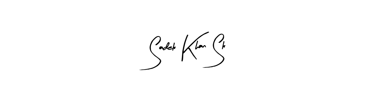 The best way (Arty Signature) to make a short signature is to pick only two or three words in your name. The name Sadek Khan Sk include a total of six letters. For converting this name. Sadek Khan Sk signature style 8 images and pictures png