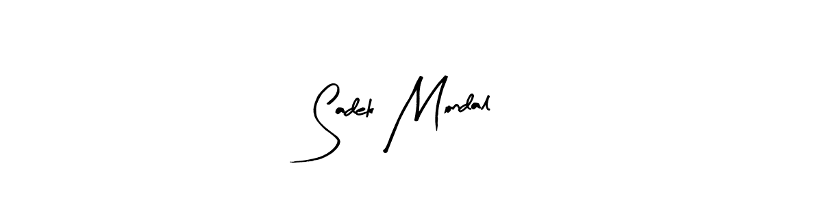 The best way (Arty Signature) to make a short signature is to pick only two or three words in your name. The name Sadek Mondal include a total of six letters. For converting this name. Sadek Mondal signature style 8 images and pictures png