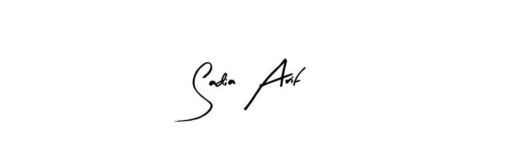 How to make Sadia Arif name signature. Use Arty Signature style for creating short signs online. This is the latest handwritten sign. Sadia Arif signature style 8 images and pictures png