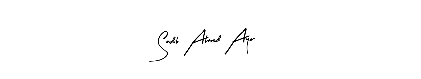 Use a signature maker to create a handwritten signature online. With this signature software, you can design (Arty Signature) your own signature for name Sadik Ahmed Ayon. Sadik Ahmed Ayon signature style 8 images and pictures png