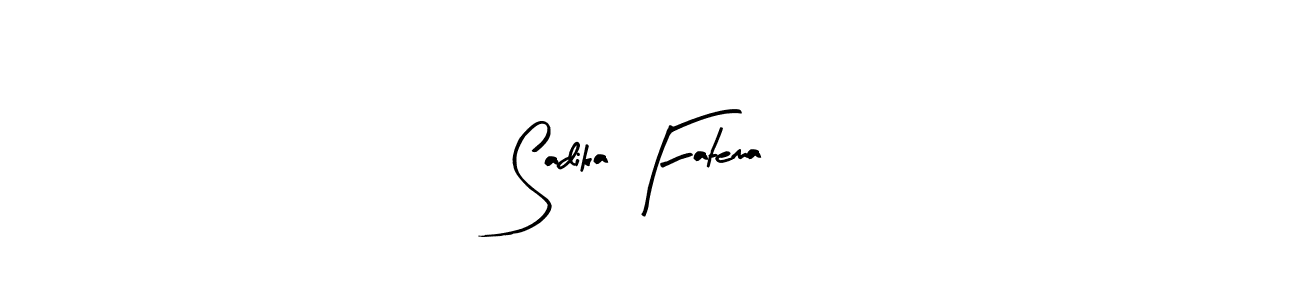 Arty Signature is a professional signature style that is perfect for those who want to add a touch of class to their signature. It is also a great choice for those who want to make their signature more unique. Get Sadika Fatema name to fancy signature for free. Sadika Fatema signature style 8 images and pictures png