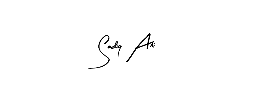 Design your own signature with our free online signature maker. With this signature software, you can create a handwritten (Arty Signature) signature for name Sadiq Ali. Sadiq Ali signature style 8 images and pictures png