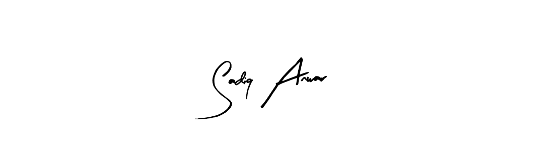 The best way (Arty Signature) to make a short signature is to pick only two or three words in your name. The name Sadiq Anwar include a total of six letters. For converting this name. Sadiq Anwar signature style 8 images and pictures png