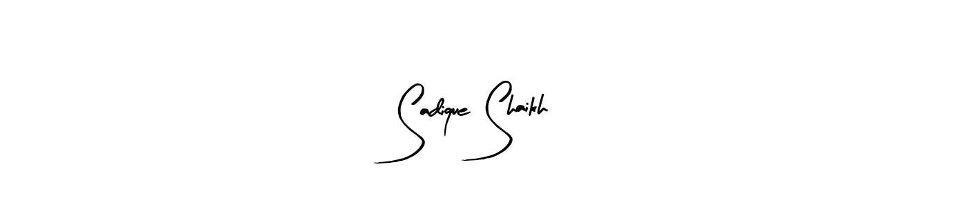 How to make Sadique Shaikh name signature. Use Arty Signature style for creating short signs online. This is the latest handwritten sign. Sadique Shaikh signature style 8 images and pictures png