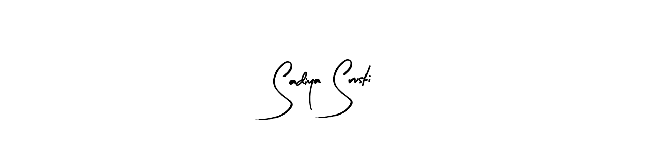 Create a beautiful signature design for name Sadiya Srusti. With this signature (Arty Signature) fonts, you can make a handwritten signature for free. Sadiya Srusti signature style 8 images and pictures png