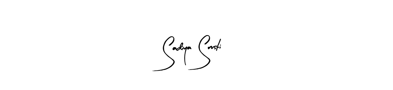 How to make Sadiya Srusti name signature. Use Arty Signature style for creating short signs online. This is the latest handwritten sign. Sadiya Srusti signature style 8 images and pictures png