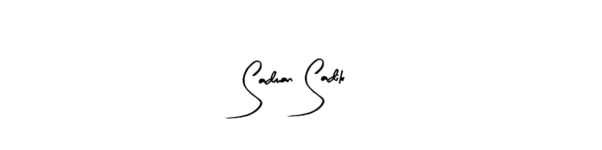 Similarly Arty Signature is the best handwritten signature design. Signature creator online .You can use it as an online autograph creator for name Sadman Sadik. Sadman Sadik signature style 8 images and pictures png