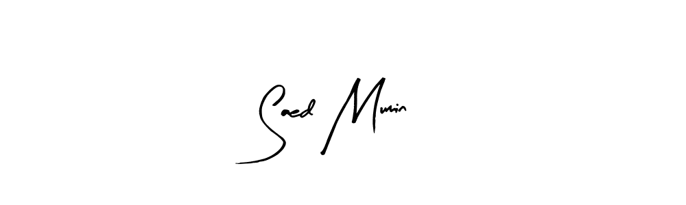 How to make Saed Mumin name signature. Use Arty Signature style for creating short signs online. This is the latest handwritten sign. Saed Mumin signature style 8 images and pictures png