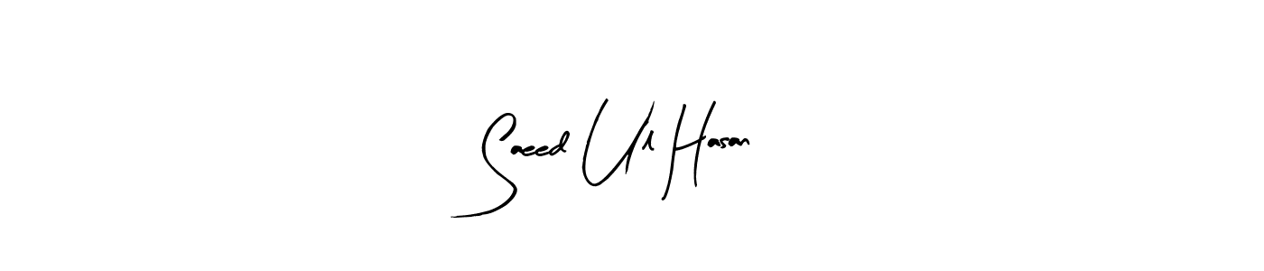 Arty Signature is a professional signature style that is perfect for those who want to add a touch of class to their signature. It is also a great choice for those who want to make their signature more unique. Get Saeed Ul Hasan name to fancy signature for free. Saeed Ul Hasan signature style 8 images and pictures png