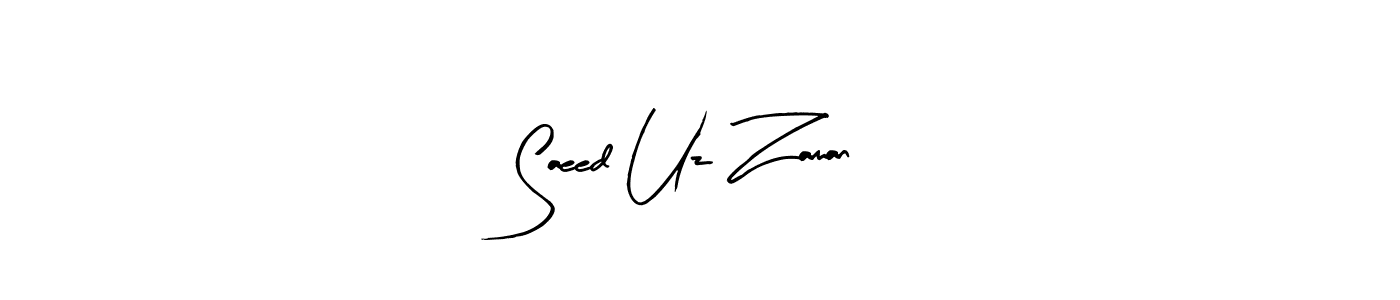 if you are searching for the best signature style for your name Saeed Uz Zaman. so please give up your signature search. here we have designed multiple signature styles  using Arty Signature. Saeed Uz Zaman signature style 8 images and pictures png