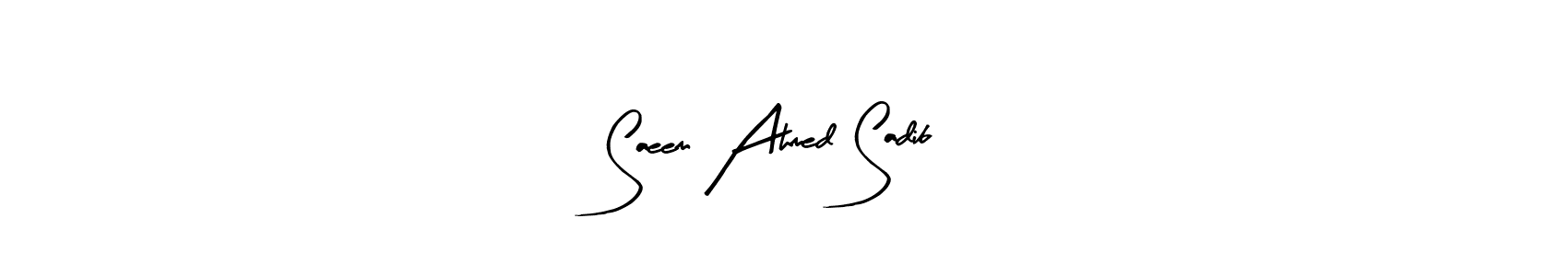 You can use this online signature creator to create a handwritten signature for the name Saeem Ahmed Sadib. This is the best online autograph maker. Saeem Ahmed Sadib signature style 8 images and pictures png