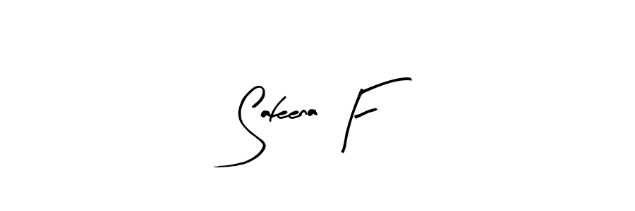 How to make Safeena F name signature. Use Arty Signature style for creating short signs online. This is the latest handwritten sign. Safeena F signature style 8 images and pictures png
