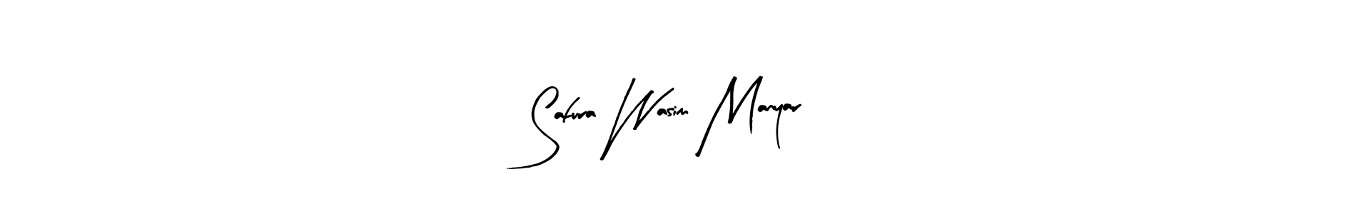 Arty Signature is a professional signature style that is perfect for those who want to add a touch of class to their signature. It is also a great choice for those who want to make their signature more unique. Get Safura Wasim Manyar name to fancy signature for free. Safura Wasim Manyar signature style 8 images and pictures png