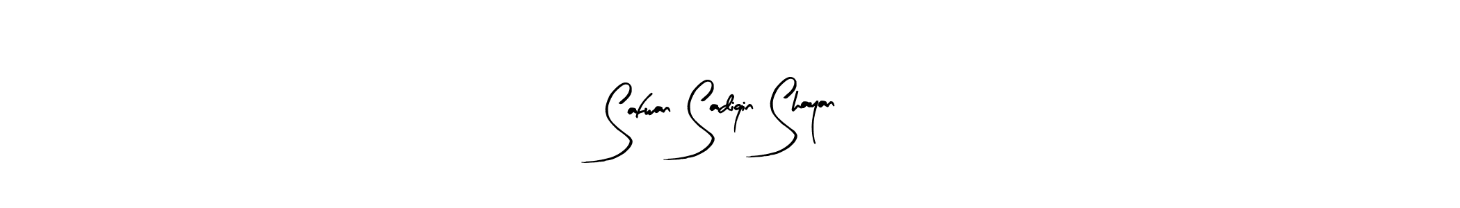 if you are searching for the best signature style for your name Safwan Sadiqin Shayan. so please give up your signature search. here we have designed multiple signature styles  using Arty Signature. Safwan Sadiqin Shayan signature style 8 images and pictures png