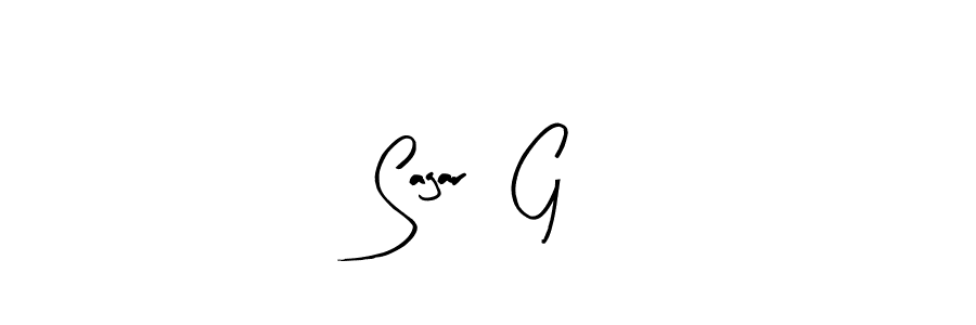 The best way (Arty Signature) to make a short signature is to pick only two or three words in your name. The name Sagar   G include a total of six letters. For converting this name. Sagar   G signature style 8 images and pictures png