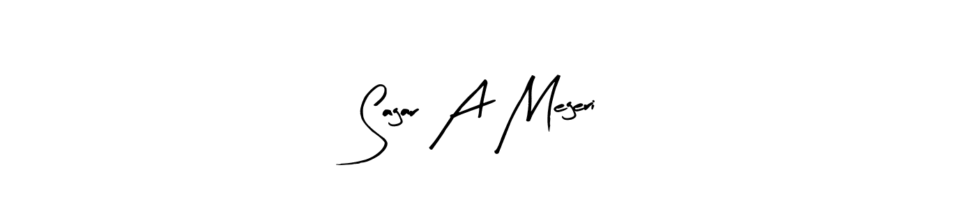 Arty Signature is a professional signature style that is perfect for those who want to add a touch of class to their signature. It is also a great choice for those who want to make their signature more unique. Get Sagar A Megeri name to fancy signature for free. Sagar A Megeri signature style 8 images and pictures png