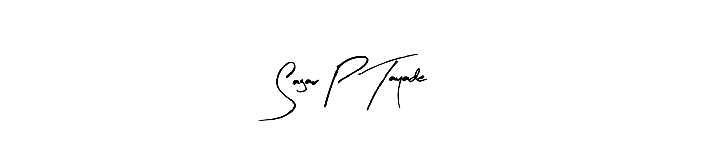 if you are searching for the best signature style for your name Sagar P Tayade. so please give up your signature search. here we have designed multiple signature styles  using Arty Signature. Sagar P Tayade signature style 8 images and pictures png