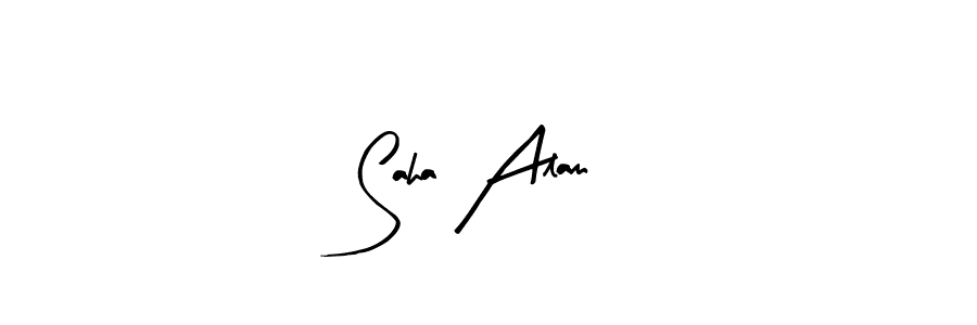 Use a signature maker to create a handwritten signature online. With this signature software, you can design (Arty Signature) your own signature for name Saha Alam. Saha Alam signature style 8 images and pictures png