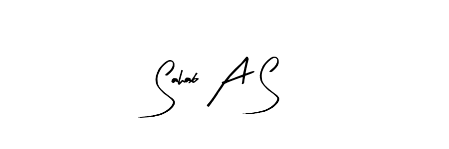 Use a signature maker to create a handwritten signature online. With this signature software, you can design (Arty Signature) your own signature for name Sahab A S. Sahab A S signature style 8 images and pictures png