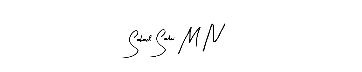 Similarly Arty Signature is the best handwritten signature design. Signature creator online .You can use it as an online autograph creator for name Sahad Salmi M N. Sahad Salmi M N signature style 8 images and pictures png