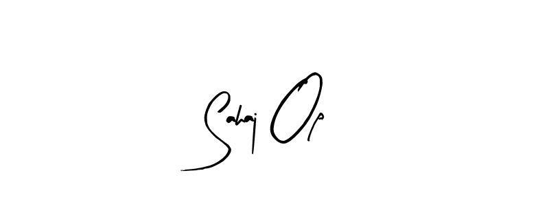 Make a beautiful signature design for name Sahaj Op. With this signature (Arty Signature) style, you can create a handwritten signature for free. Sahaj Op signature style 8 images and pictures png