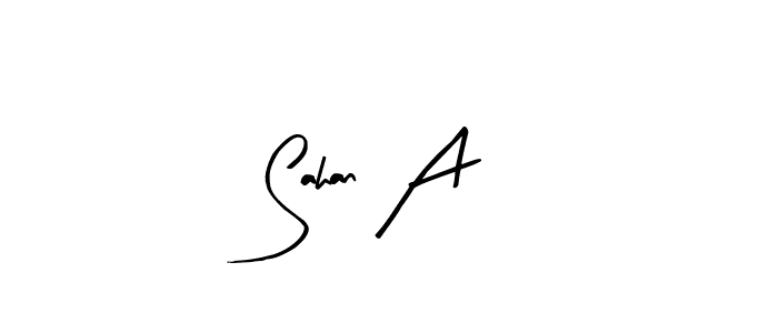 if you are searching for the best signature style for your name Sahan A. so please give up your signature search. here we have designed multiple signature styles  using Arty Signature. Sahan A signature style 8 images and pictures png