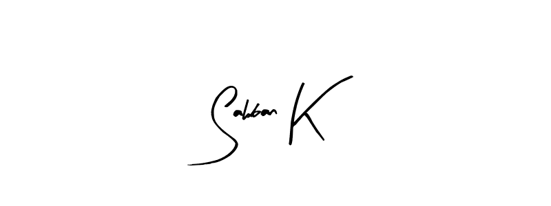 How to make Sahban K name signature. Use Arty Signature style for creating short signs online. This is the latest handwritten sign. Sahban K signature style 8 images and pictures png