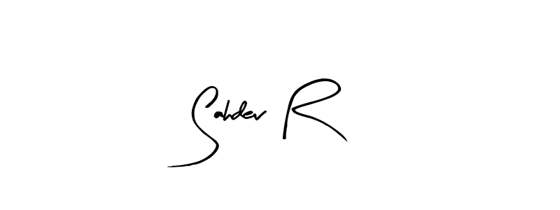 if you are searching for the best signature style for your name Sahdev R. so please give up your signature search. here we have designed multiple signature styles  using Arty Signature. Sahdev R signature style 8 images and pictures png