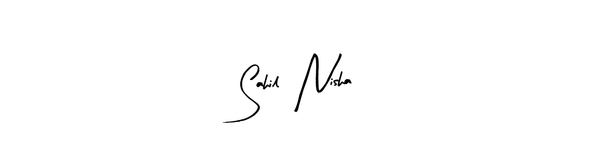 Create a beautiful signature design for name Sahil  Nisha. With this signature (Arty Signature) fonts, you can make a handwritten signature for free. Sahil  Nisha signature style 8 images and pictures png