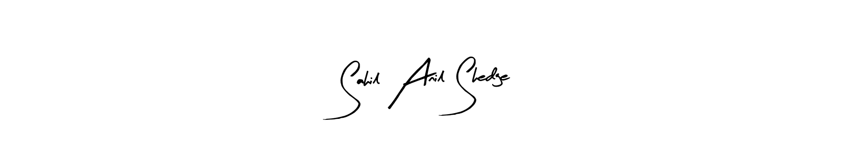 if you are searching for the best signature style for your name Sahil Anil Shedge. so please give up your signature search. here we have designed multiple signature styles  using Arty Signature. Sahil Anil Shedge signature style 8 images and pictures png