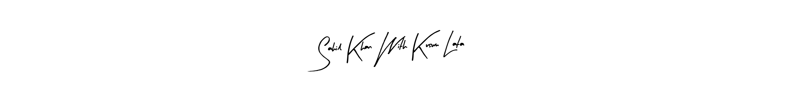 Similarly Arty Signature is the best handwritten signature design. Signature creator online .You can use it as an online autograph creator for name Sahil Khan With Kusum Lata. Sahil Khan With Kusum Lata signature style 8 images and pictures png